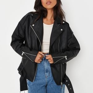 Missguided Black Faux Leather Biker Jacket
